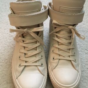 Ivory Converse High Top Sneakers